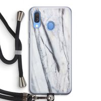 Gestreepte marmer: Samsung Galaxy A40 Transparant Hoesje met koord