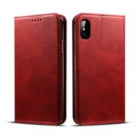 Suteni kalf textuur horizontale Flip lederen case voor iPhone X/XS met houder & kaartsleuven & portemonnee (rood)