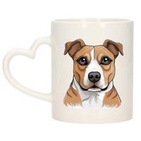 Cadeau mok voor honden liefhebbers - Stafordshire Bull terrier - hartje - Cartoon - keramiek - 300 m
