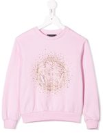 Versace Kids sweat à logo strassé - Rose - thumbnail