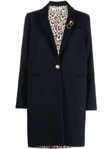 Roberto Cavalli manteau droit à broche serpent - Noir