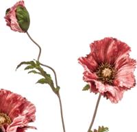 Poppy spray x3 glamour pink 87 cm kunstplant - Emerald