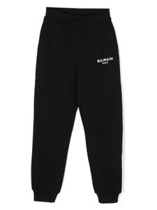 Balmain Kids pantalon de jogging en coton à logo imprimé - Noir