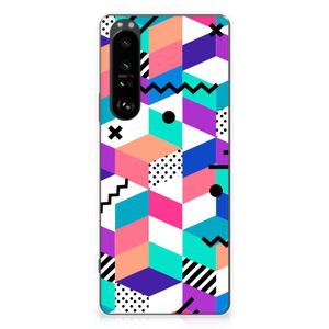 Sony Xperia 1 III TPU Hoesje Blokken Kleurrijk