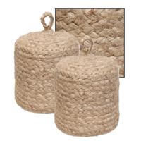 Home & Styling Deurstopper - 2x - 1 kilo - beige stof - jute gewicht - 14.5 cm - deurstop