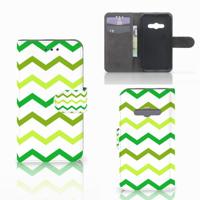 Samsung Galaxy Xcover 3 | Xcover 3 VE | Telefoon Hoesje | Zigzag Groen | Portemonnee hoesje