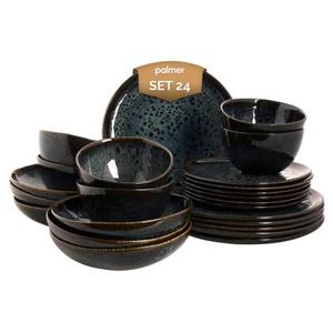 Palmer Serviesset Eccentric Stoneware 6-persoons 24-delig Blauw