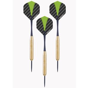 1x Set van dartpijltjes met groen met zwarte flights 21 grams   -