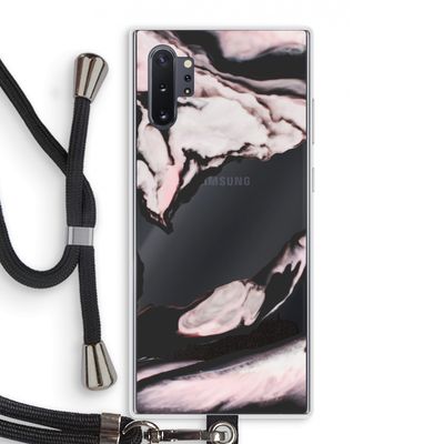 Roze stroom: Samsung Galaxy Note 10 Plus Transparant Hoesje met koord