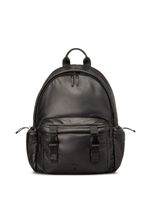 AMI Paris logo-plaque leather backpack - Noir