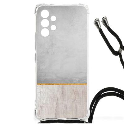 Samsung Galaxy A13 4G Stevig Telefoonhoesje Wood Concrete