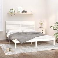 Bedframe massief hout wit 200x200 cm