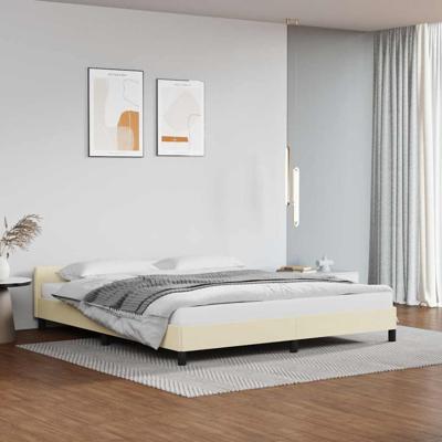 Bedframe met hoofdeinde zonder matras 160x200 cm crmekleurig