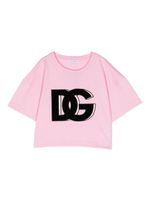 Dolce & Gabbana Kids t-shirt à logo brodé - Rose - thumbnail