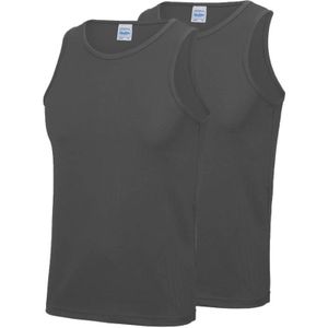 2-Pack Maat XXL - Sport singlets/hemden grijs voor heren