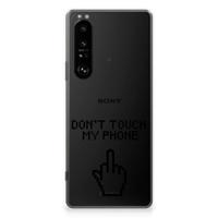 Sony Xperia 1 III Silicone-hoesje Finger Don&apos;t Touch My Phone