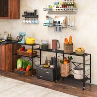 Opvouwbare Opbergplank met 5 Niveaus Vrijstaande Garageplank met Wielen Aanpasbare Verwijderbare Plank voor Garage Keuken Woonkamer