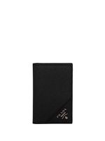 Prada portefeuille pliant en cuir Saffiano - Noir