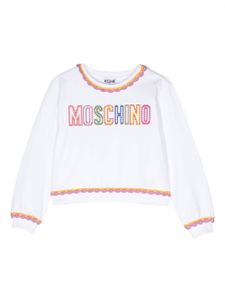 Moschino Kids sweat à logo imprimé - Blanc