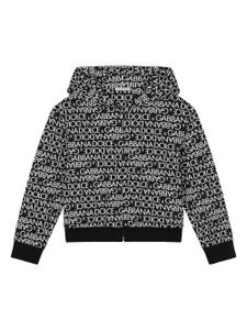 Dolce & Gabbana Kids logo-print zip-up hoodie - Noir