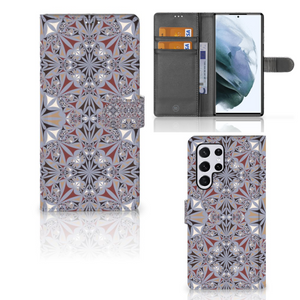 Samsung Galaxy S22 Ultra Bookcase Flower Tiles