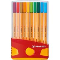 Fineliner stabilo point 88/20 etui gl/rd f assorti