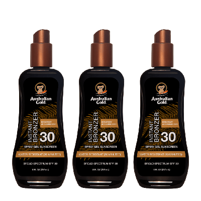 Australian Gold SPF 30 Spray Gel met Bronzer 3x237ml