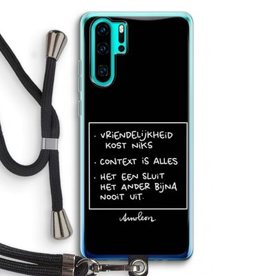Mijn Motto's: Huawei P30 Pro Transparant Hoesje met koord