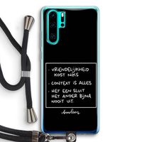 Mijn Motto's: Huawei P30 Pro Transparant Hoesje met koord