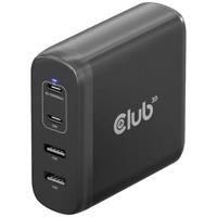 club3D CAC-1912 Laptop netvoeding 100 W 2x USB-A, 2x USB-C USB PD Zwart Binnen GaN, USB Power Delivery (USB-PD)