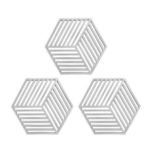 Krumble Pannenonderzetter Hexagon - Grijs - Set van 3