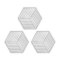 Krumble Pannenonderzetter Hexagon - Grijs - Set van 3