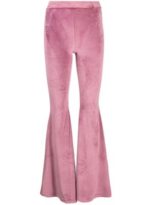 GCDS pantalon en velours à coupe évasée - Rose