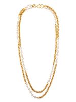CHANEL Pre-Owned collier en chaîne serti de perles (1985) - Or