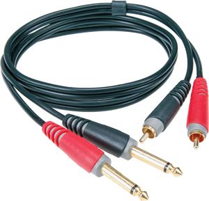 Klotz AT-CJ0200 twin kabel 2x RCA - 2x jack 6.35mm ongebalanceerd 2m