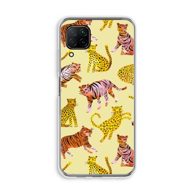Cute Tigers and Leopards: Huawei P40 Lite Transparant Hoesje