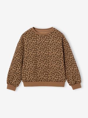 Decoratieve meisjessweater met hartjes of stippen beige