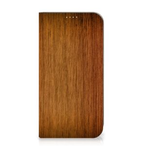 iPhone 15 Plus Book Wallet Case Donker Hout