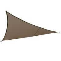 Polyester schaduwdoek/zonnescherm Curacao driehoek taupe 5 x 5 x 5 meter