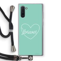 Forever heart pastel: Samsung Galaxy Note 10 Transparant Hoesje met koord