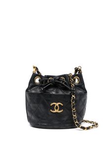 CHANEL Pre-Owned sac seau matelassé à losanges (années 1980-1990) - Noir