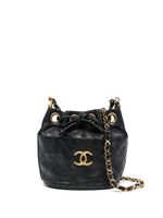 CHANEL Pre-Owned sac seau matelassé à losanges (années 1980-1990) - Noir - thumbnail