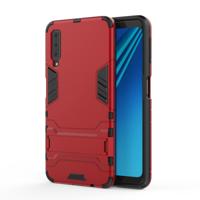 Schokbestendige PC + TPU Case voor Galaxy A7 (2018) met houder (rood)