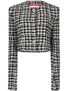 Nina Ricci houndstooth-pattern wool-cotton jacket - Noir