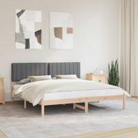 Bedframe met Gevoerd Hoofdgedeelte Donkergrijs 180 x 200 cm