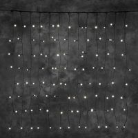 Koppelbaar lichtgordijn van 1x1 meter met 100 warm witte LED lampjes 24 volt