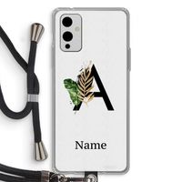 Charcoal Flora: OnePlus 9 Transparant Hoesje met koord