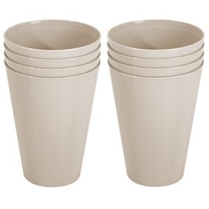 Onbreekbare drinkglazen - set 8x stuks - kunststof - beige - 430 ml - camping/outdoor/kinderen