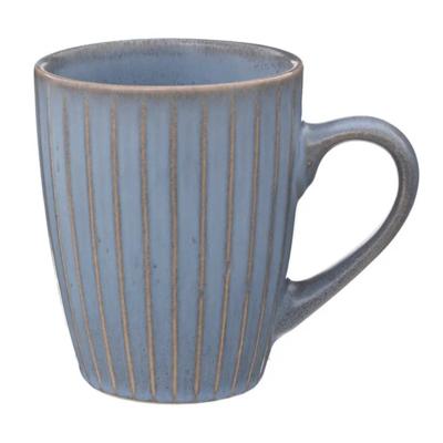 Koffiemokken Rome - 1x stuks - Keramiek - blauw - 380 ml - 9 x 11 cm - old stone look Koffiemokken Rome - 1x stuks - Keramiek - blauw - 380 ml - 9 x 11 cm - old stone look