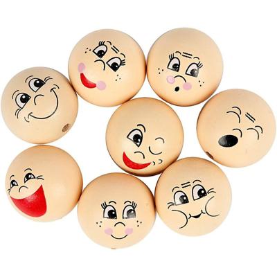 Hoofdjes knutsel materiaal - houten vormen - 16x - 30 mm - poppetjes maken